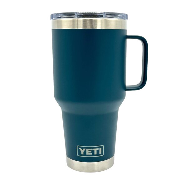 LASER ENGRAVED PERSONALIZATION YETI 30oz. Stronghold Travel Mug in AGAVE TEAL - Picture 1 of 2